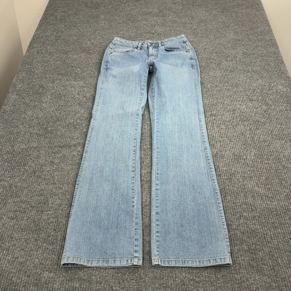 Lee Jeans Womens 7/8 Blue Cotton Blend Flare Bootcut One True Fit Casual Y2K